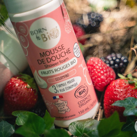 Mousse de douche aux fruits rouges – Certifiée bio
