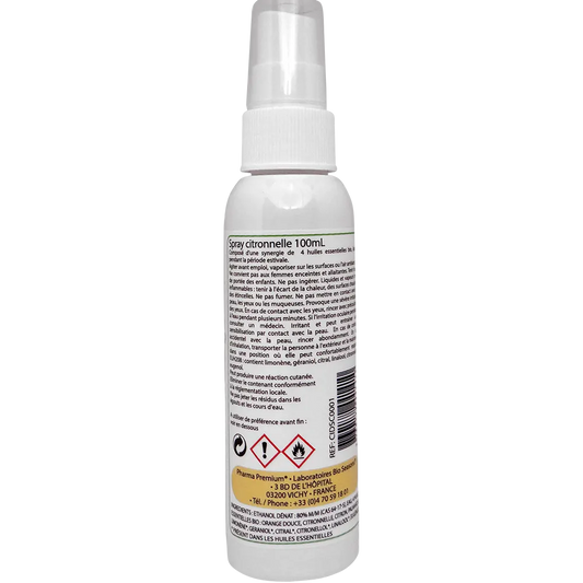 Spray Citronnelle 4 huiles essentielles Certifiées Bio