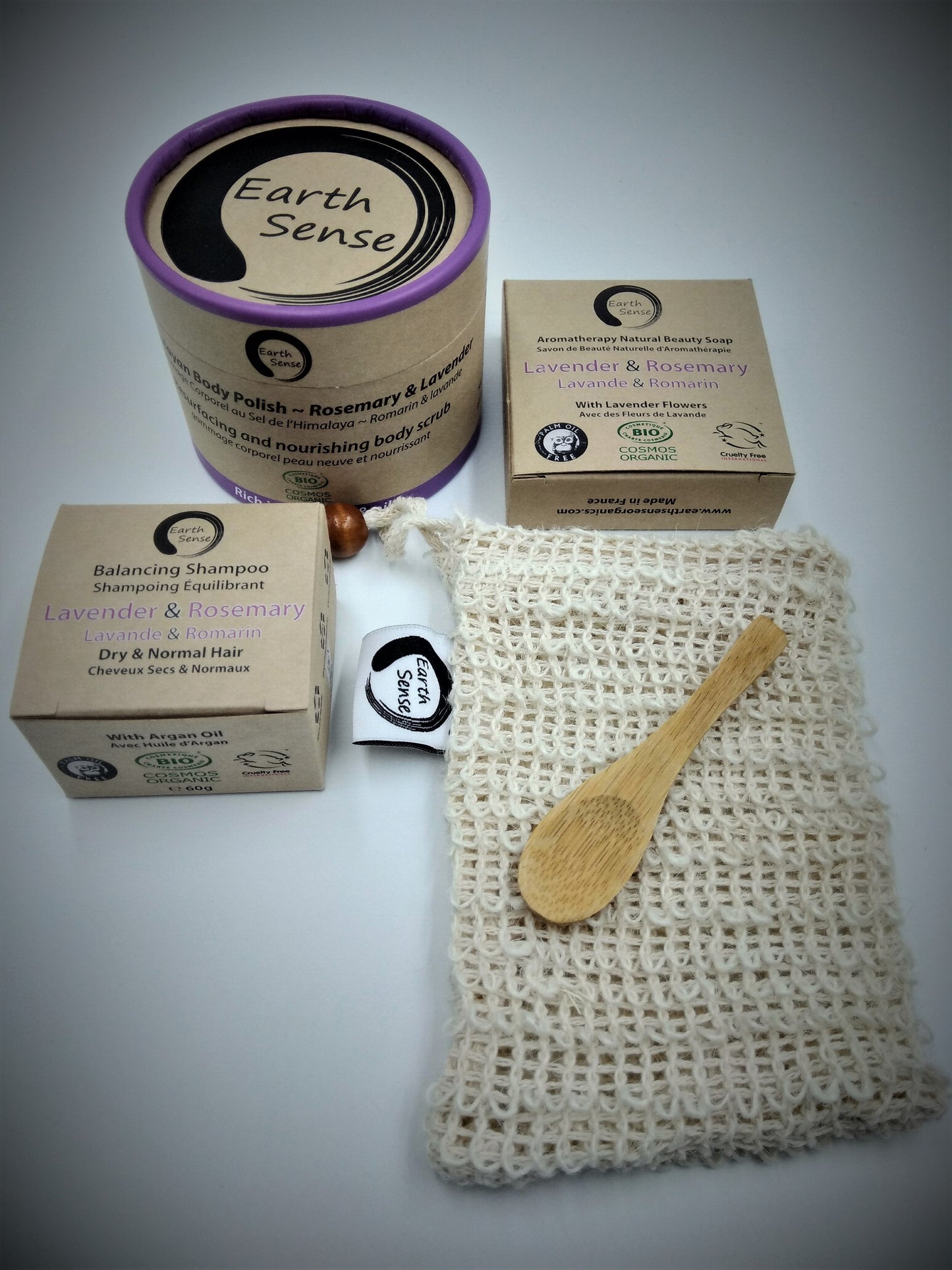 Savon solide certifié bio – Lavande & Romarin avec fleurs de lavande 90g