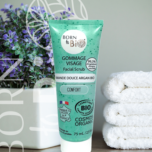 Gommage visage aux amandes douces et à l’argan – Certifié bio